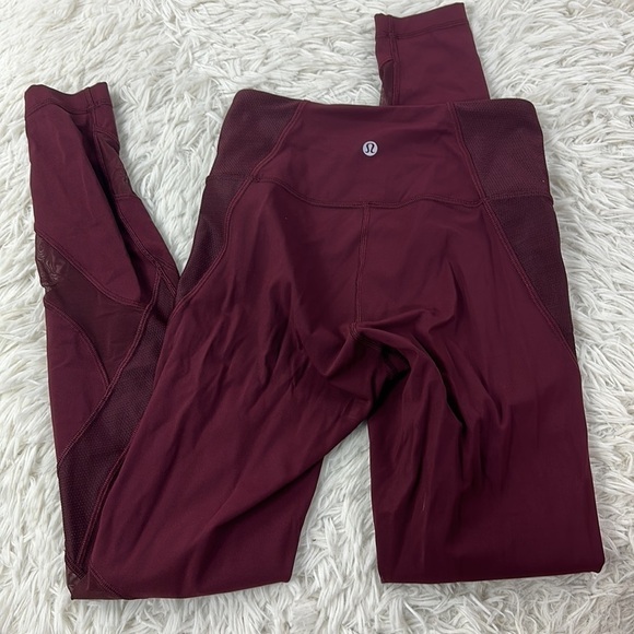 Lululemon Wunder Under High-Rise Tight 28" *Mesh Garnet - Picture 3 of 4